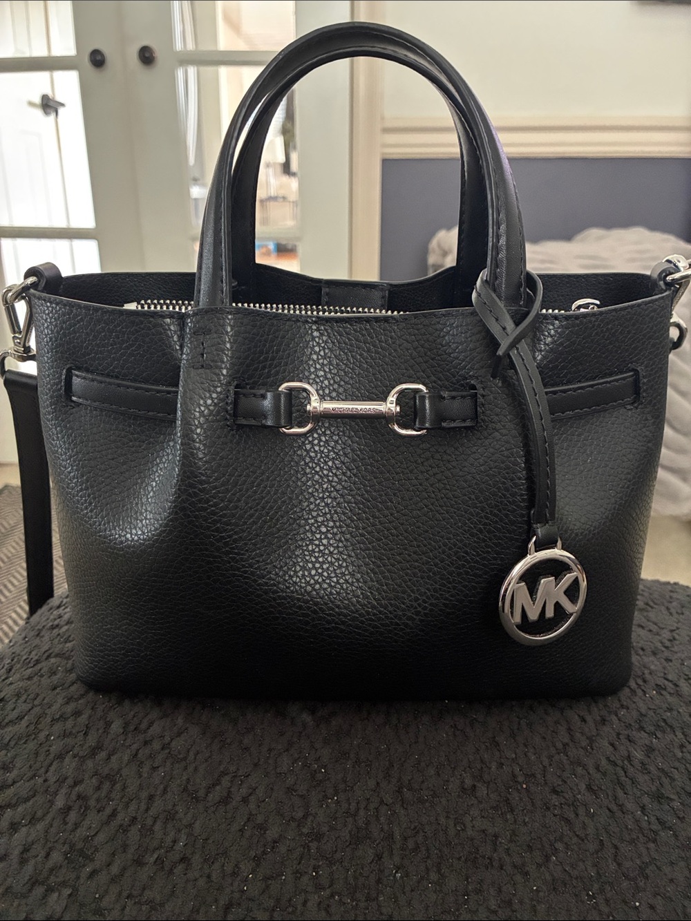 Michael Kors
Carson Pebbled Leather Satchel in black